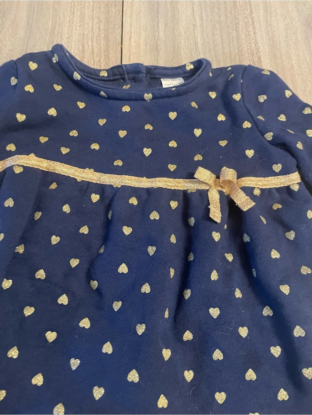 Carter's Toddler Girl Navy & Gold Heart Top – Size 24M